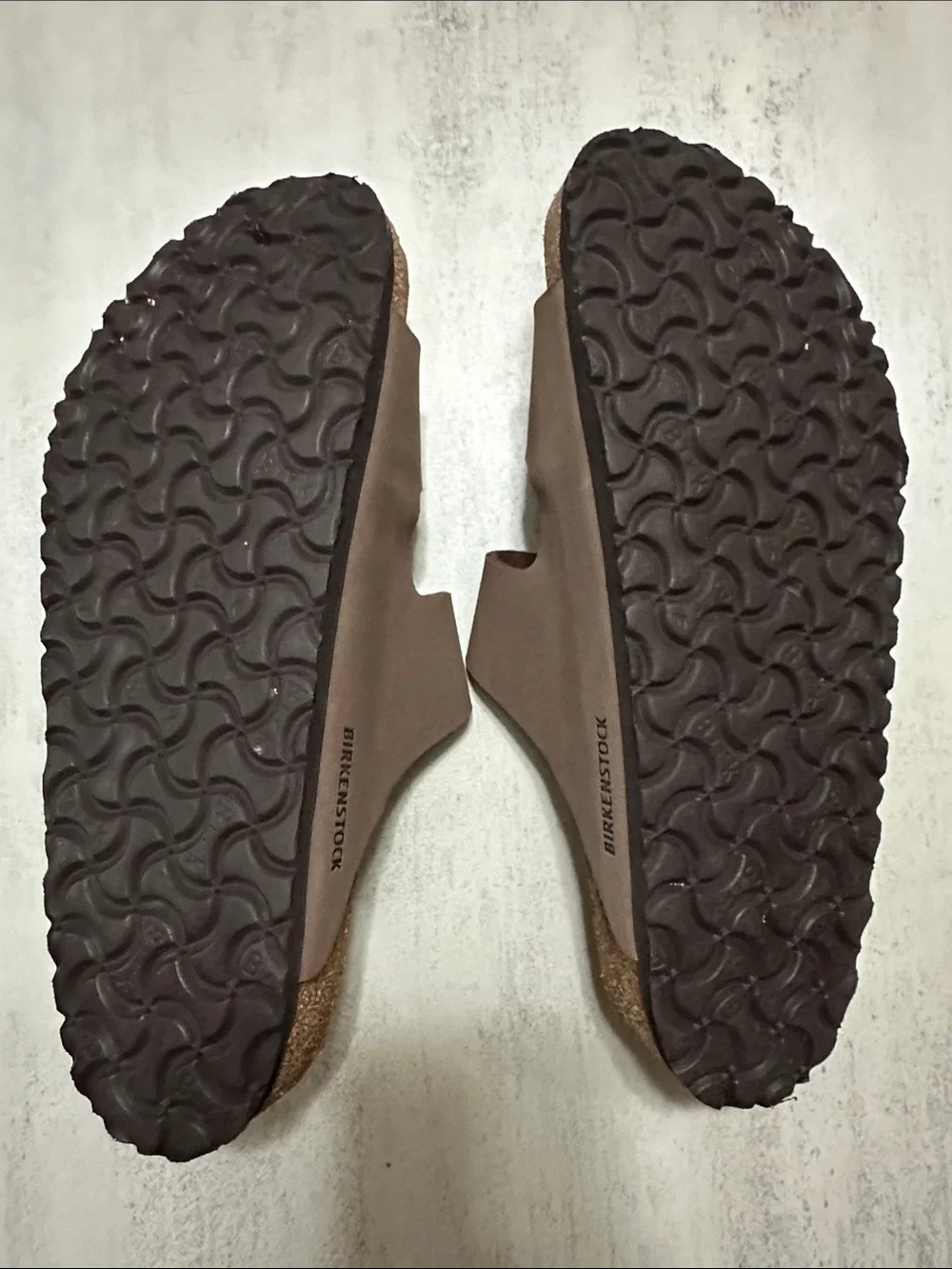 Birkenstock Men's Slide Sandals in Dark Brown (Mocha) with Copper Buckles